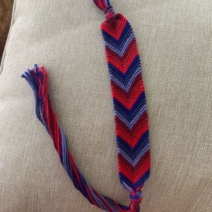 Red & Blue Chevron Braided Bracelet